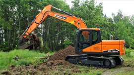 Develon's recently unveiled DX140LC-7K crawler excavator