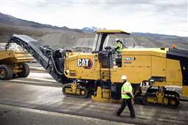 The PM620 cold planer is powered by a Cat C18 engine