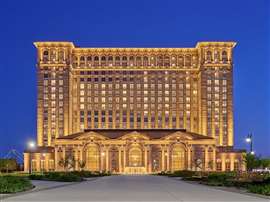 Exterior view of the newly renovated Michigan Grand Central building in Detroit, Michigan, US. The former train station shuttered in 1988 but will reopen for mixed uses on 6 June, 2024. (Image: Michigan Central)