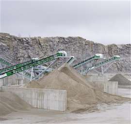 Recycled sand stockpiles at Velde Pukk in Norway