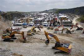 View of the Hillhead 2024 from the quarry face viewing platform