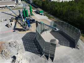 Aerial view of Heidelberg Materials' recycling facility at its production site near Katowice, Poland