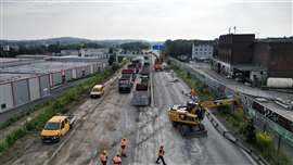 Demolition crews at work on the Slaughterhouse Bridge