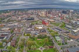 Aerial view of Syracuse, New York, USA