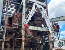 An excavator working at the Mercure Plant