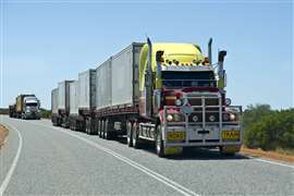 Road train photographed in Western Australia