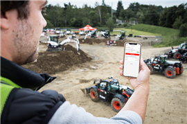 Photo demonstrating the new remote disable/enable feature for construction equipment within its Machine IQ telematics system. (Photo: Bobcat)