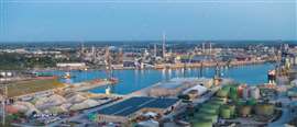 The Port of Ravenna on the northeast coast of Italy