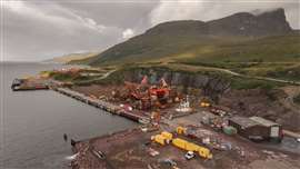 Aerial shot of Liberty Industrial's Northern Producer demolition site in Kishorn