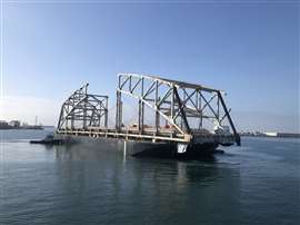 Derald Desmond Bridge - Suspended Span Demo on barge