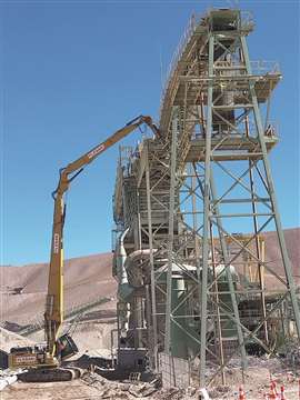 A Flesan high reach excavator at work on Teck's Quebrada Blanco Mine in the Tarapacá Region, Chile.